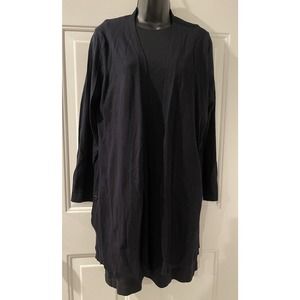 Joan Vass New York Woman's Black Cardigan Sweater Side Buttons Large NWT 68.00